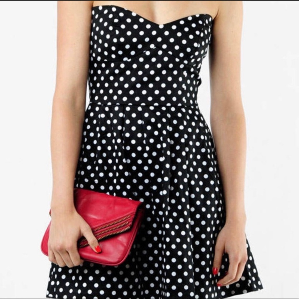 MINKPINK Polka Dot Strapless Dress, Size M